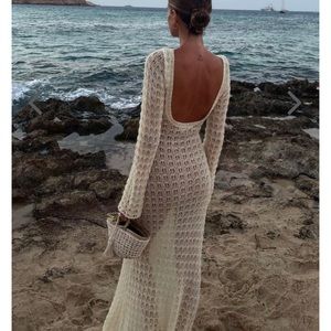 VRG GIRL Cream Knit Maxi Dress🤍